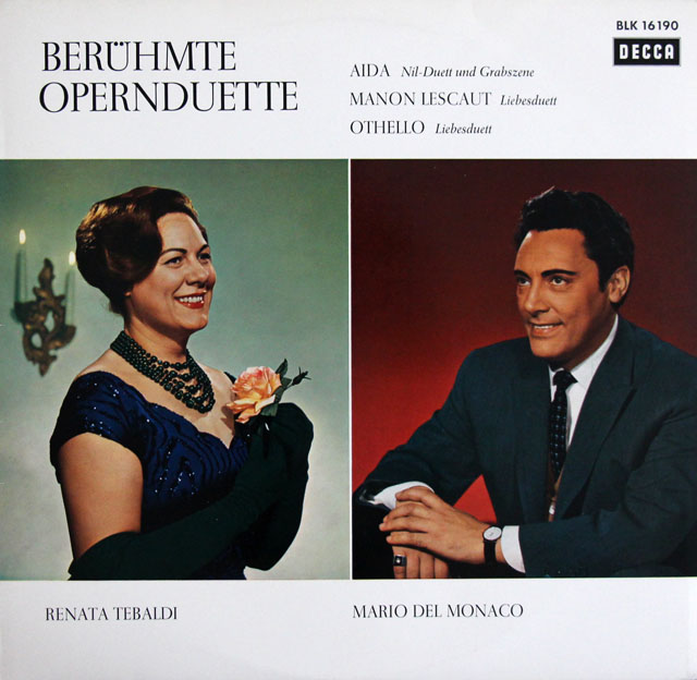 テバルディ、デル・モナコのオペラ・デュエット集　独DECCA　3807　LP レコード