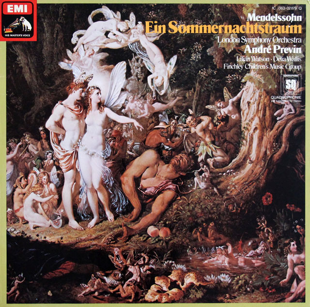 プレヴィンのメンデルスゾーン/真夏の夜の夢　独EMI　3807　LP レコード