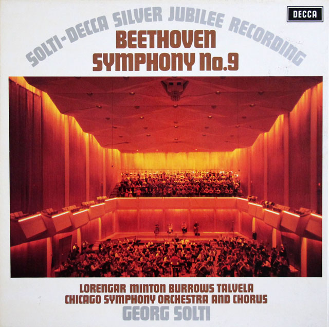 【オリジナル盤・専属契約25周年記念盤】　ショルティのベートーヴェン/交響曲第9番「合唱付」　英DECCA　3807　LP レコード