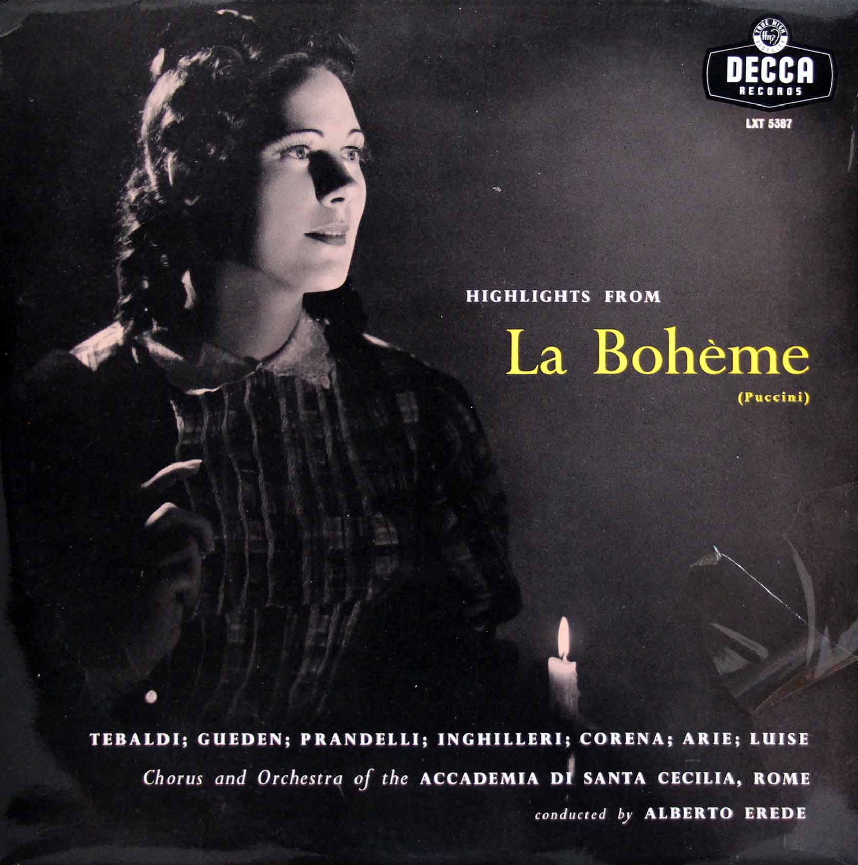 テバルディのプッチーニ/「ラ・ボエーム」抜粋 　英DECCA　3808　LP レコード