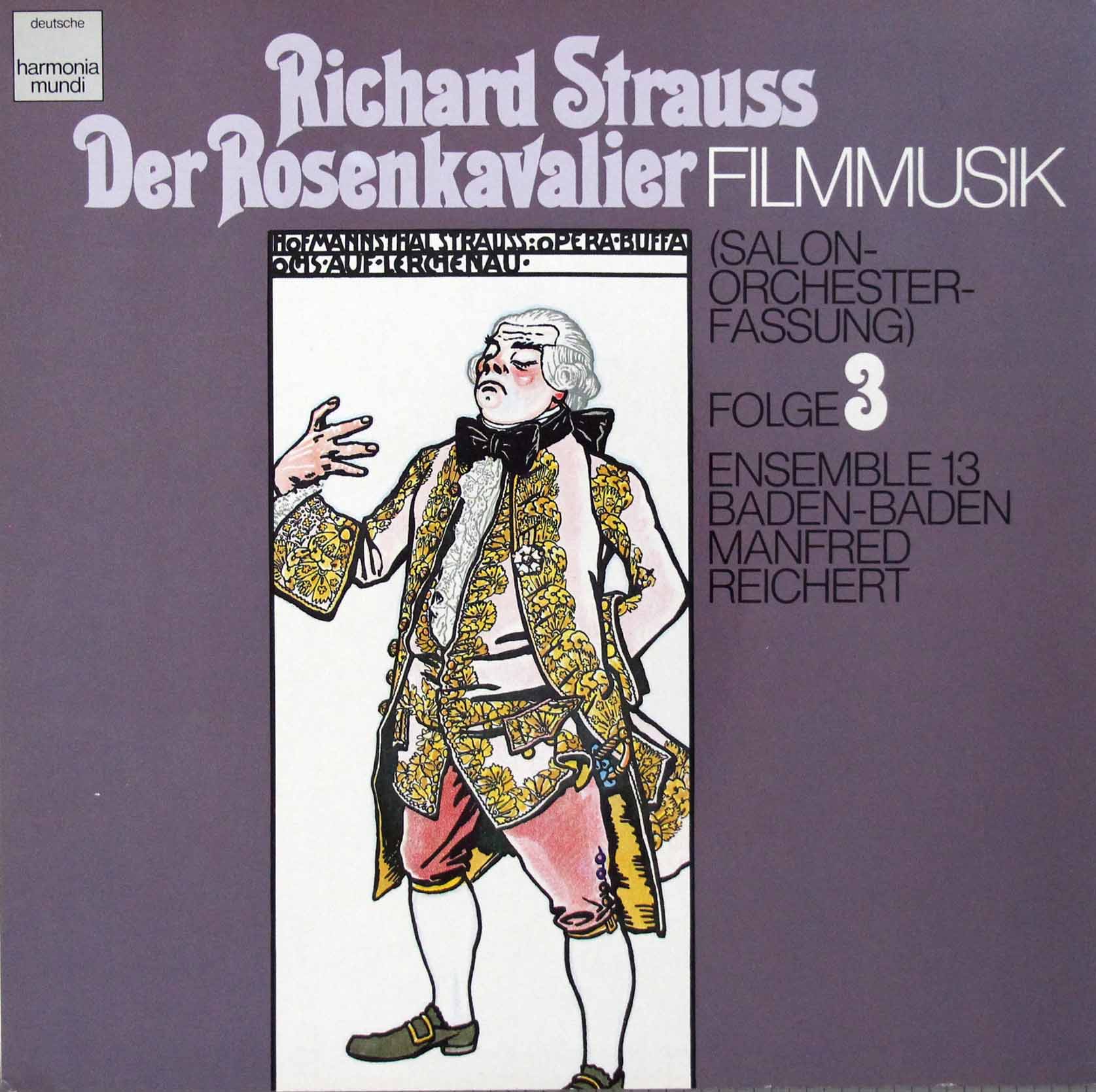 R.シュトラウス/「ばらの騎士」 映画音楽（サロン管弦楽版）第3集　独harmonia mundi　3808　LP レコード