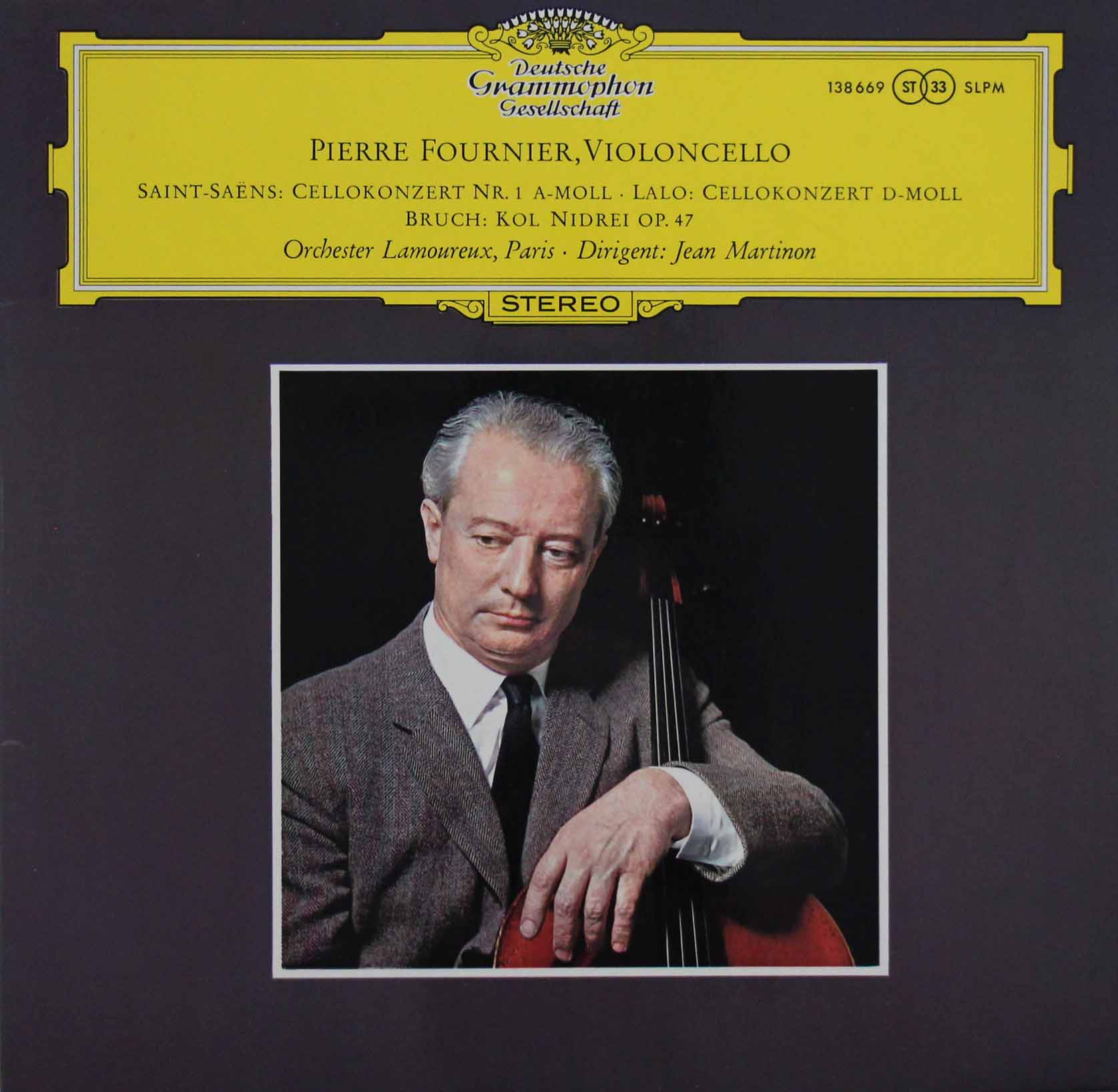 フルニエ、マルティノンのラロ/チェロ協奏曲ほか　独DGG　3808　LP レコード