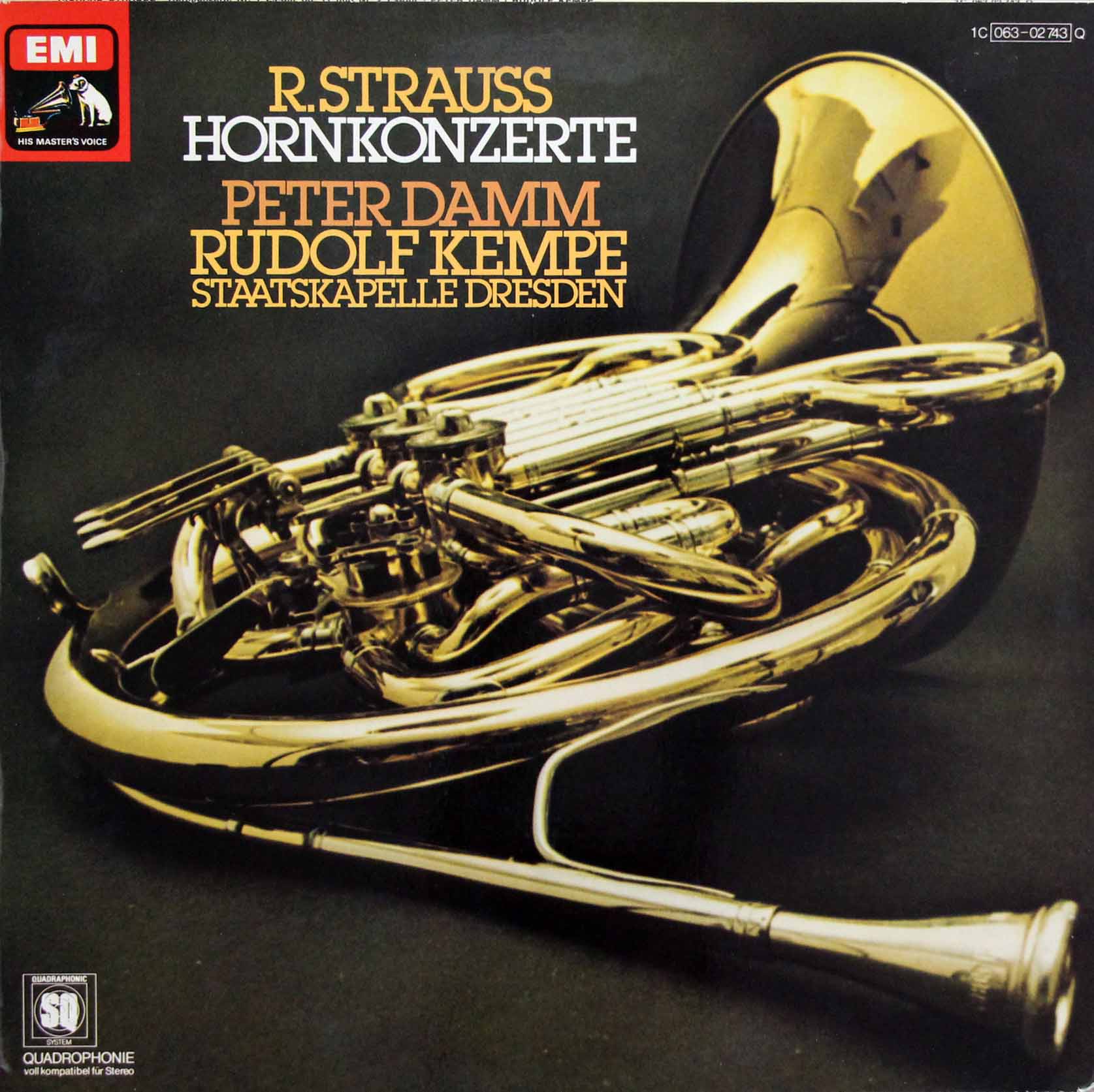 ダム、ケンペのR.シュトラウス/ホルン協奏曲第1、2番　独EMI　3808　LP レコード