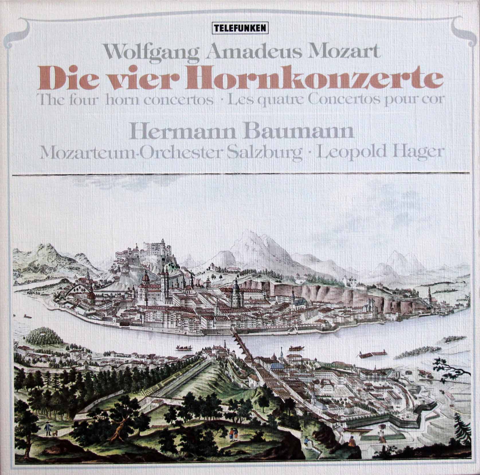 バウマン&ハーガーのモーツァルト/ホルン協奏曲集 　独TELEFUNKEN　3808　LP レコード