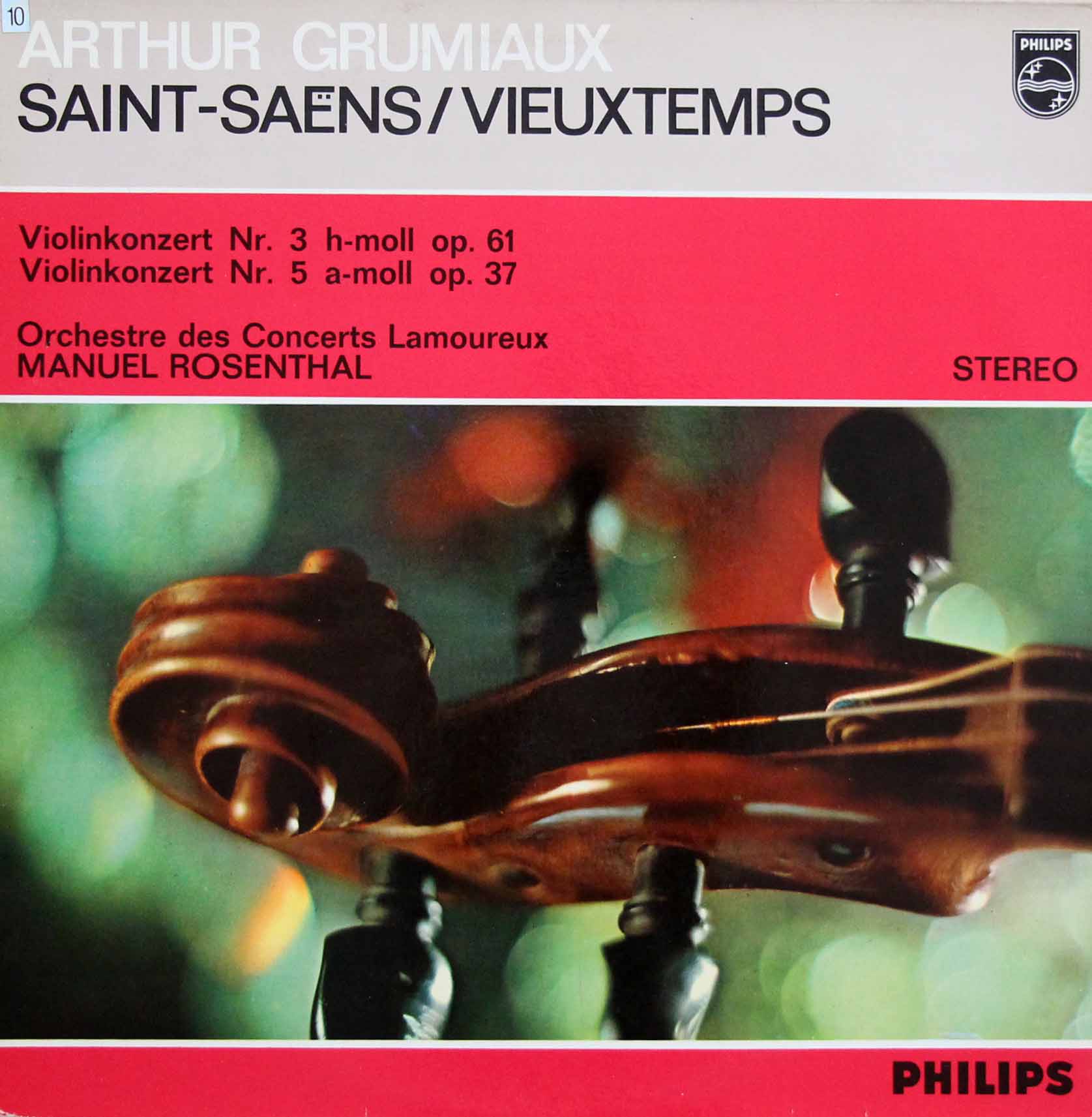 グリュミオー、ロザンタールのサン=サーンス/ヴァイオリン協奏曲第3番ほか　蘭PHILIPS　3808　LP レコード