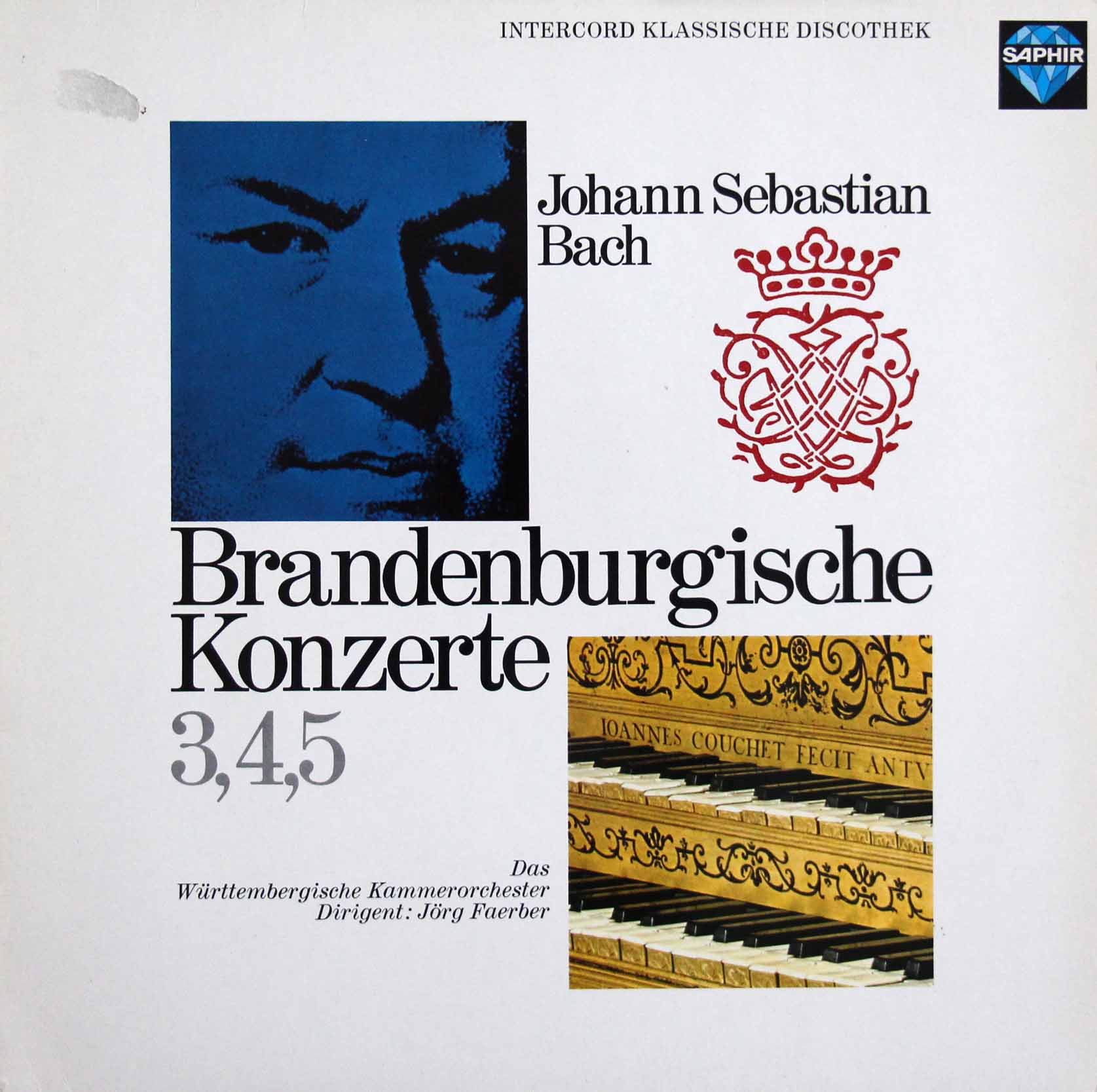ラウテンバッハー.フェルバーのバッハ/ブランデンブルク協奏曲 第3番～第5番  　独SAPHIR　3808　LP レコード