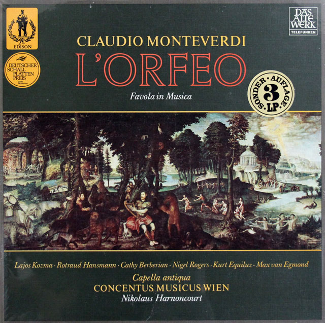 【未開封】　アーノンクールのモンテヴェルディ/「オルフェオ」全曲　独TELEFUNKEN　3808　LP レコード
