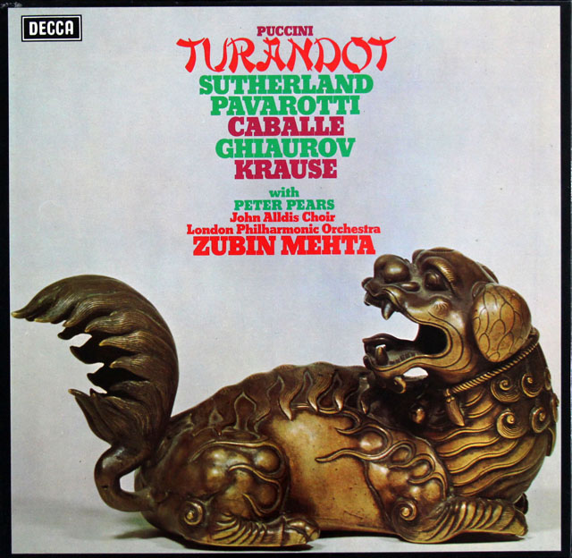メータのプッチーニ/「トゥーランドット」全曲　独DECCA　3808　LP レコード