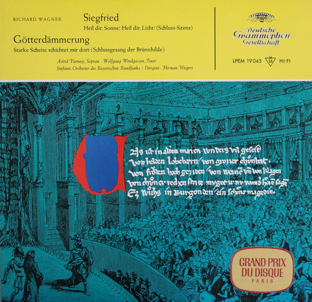 ヴァルナイ＆ヴィントガッセンのワーグナー/「ジークフリート」、「神々の黄昏」より　独DGG 　3809　LP レコード