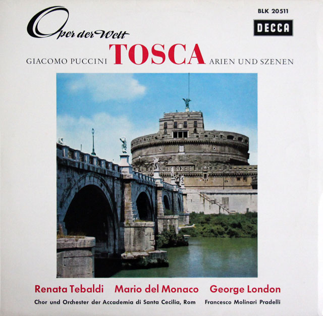 【モノラル】テバルディ、デル・モナコのプッチーニ/「トスカ」抜粋　独DECCA　3809　LP レコード