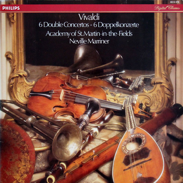 マリナー、アカデミー室内管弦楽団のヴィヴァルディ/二重協奏曲集　蘭PHILIPS　3809　LP レコード