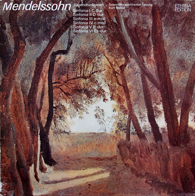マズアのメンデルスゾーン/弦楽のための交響曲第1番～第6番　独ETERNA　3809　LP レコード