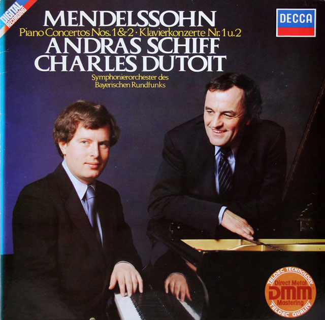 シフ、デュトワのメンデルスゾーン/ピアノ協奏曲第1、2番　独DECCA　3809　LP レコード