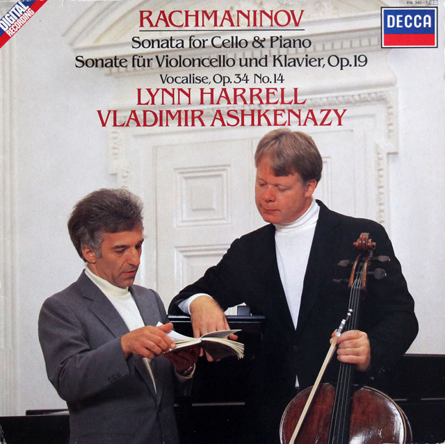ハレル&アシュケナージのラフマニノフ/チェロソナタほか　蘭DECCA　3809　LP レコード