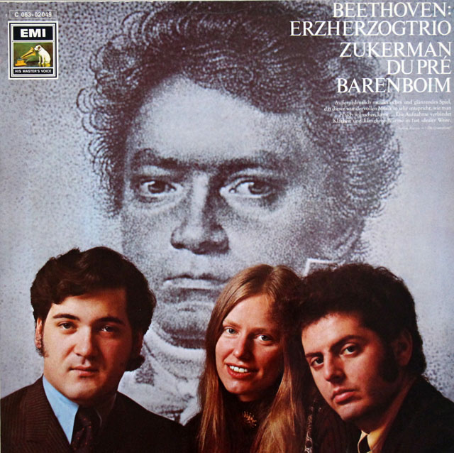 デュ・プレ、ズッカーマン、バレンボイムのベートーヴェン/ピアノ三重奏曲「大公」　独EMI　3809　LP レコード