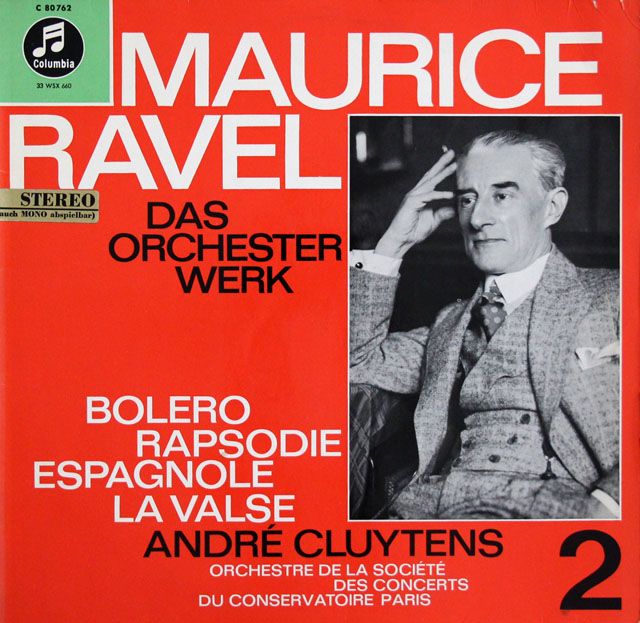 クリュイタンスのラヴェル/「ボレロ」ほか　独columbia　3809　LP レコード