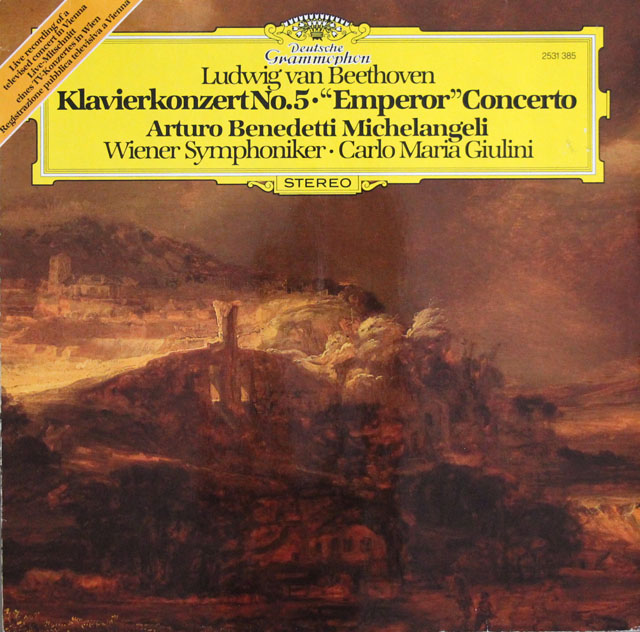 ミケランジェリ、ジュリーニのベートーヴェン/ピアノ協奏曲第5番「皇帝」　独DGG　3810　LP レコード