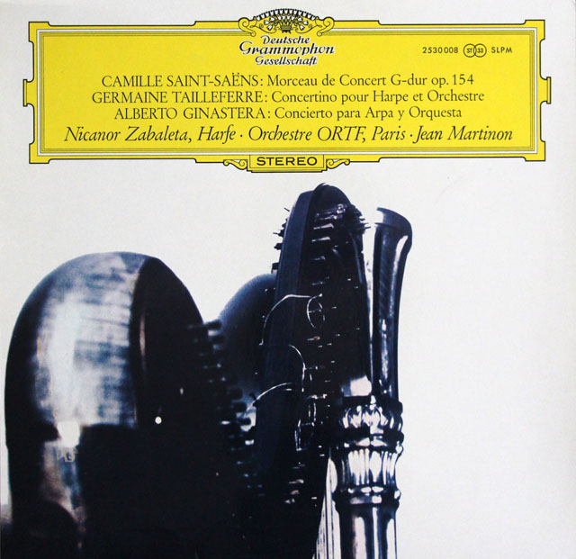 サバレタ&マルティノンのサン＝サーンス、タイユフェール、ヒナステラ/ハープ協奏曲集　 独DGG　3810　LP レコード