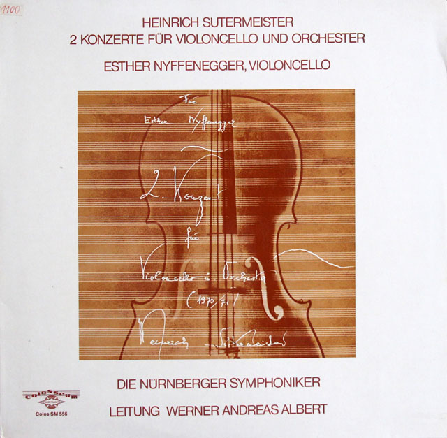 ニッフェネッガー&アルベルトのズーターマイスター/チェロ協奏曲第1&2番　独Colosseum　3810　LP レコード