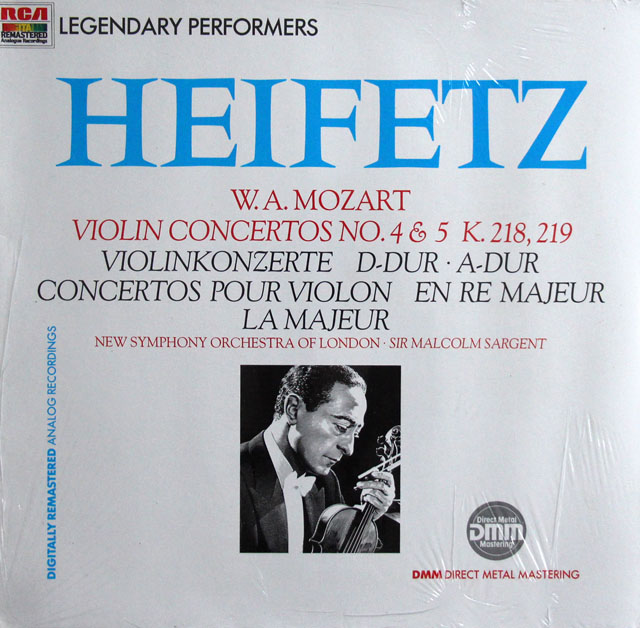 【未開封】　ハイフェッツのモーツァルト/ヴァイオリン協奏曲集　独RCA　3811　LP レコード