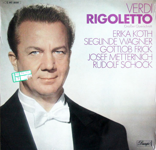 【未開封】　シュヒターのヴェルディ/歌劇「リゴレット」（ドイツ語版）抜粋　独Dacapo　3811　LP レコード