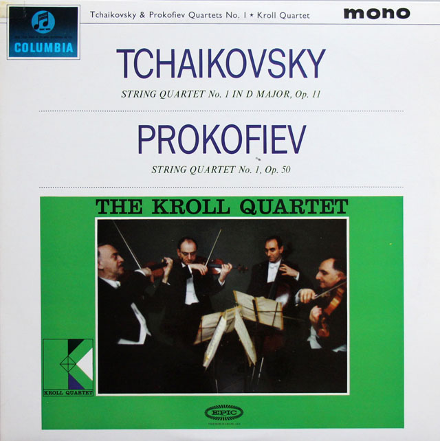 クロール四重奏団のチャイコフスキー＆プロコフィエフ/弦楽四重奏曲第1番　英Columbia　3812　LP レコード