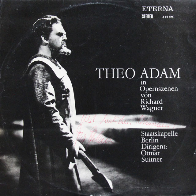 【直筆サイン入り】　テオ・アダムのワーグナー/オペラアリア集　（「オランダ人」、「トリスタン」、「名歌手」ほか）　独ETERNA　3812　LP レコード