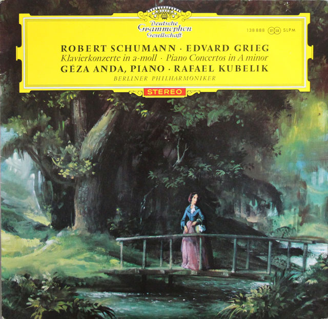 【赤ステレオ/独最初期盤】　アンダ、クーベリックのグリーグ、シューマン/ピアノ協奏曲集　独DGG　3812　LP レコード