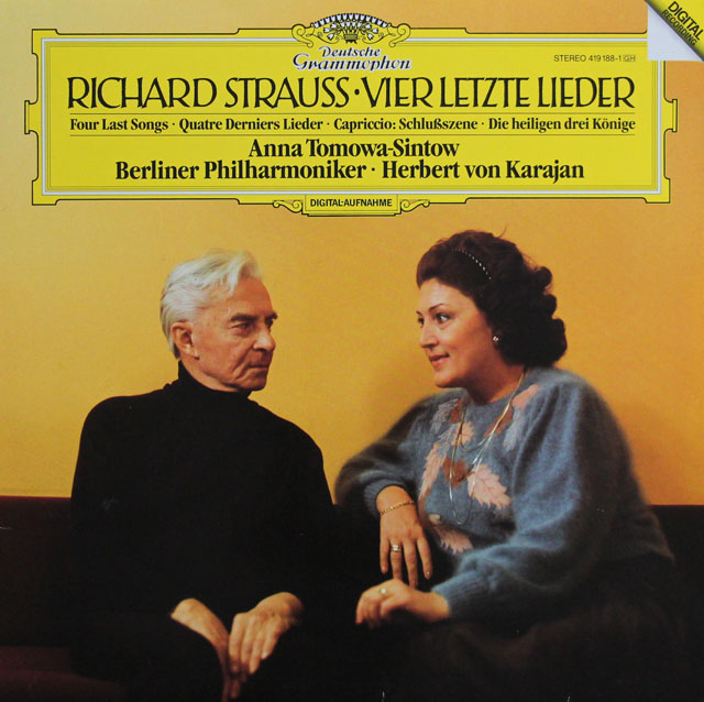 トモワ=シントウ、カラヤンのR.シュトラウス/「4つの最後の歌」ほか　独DGG　3812　LP レコード