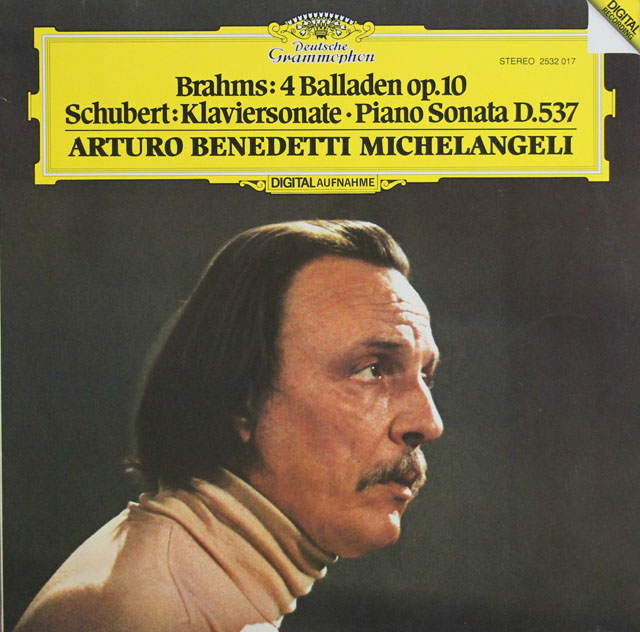 ミケランジェリのブラームス/「4つのバラード」ほか　独DGG　3812　LP レコード