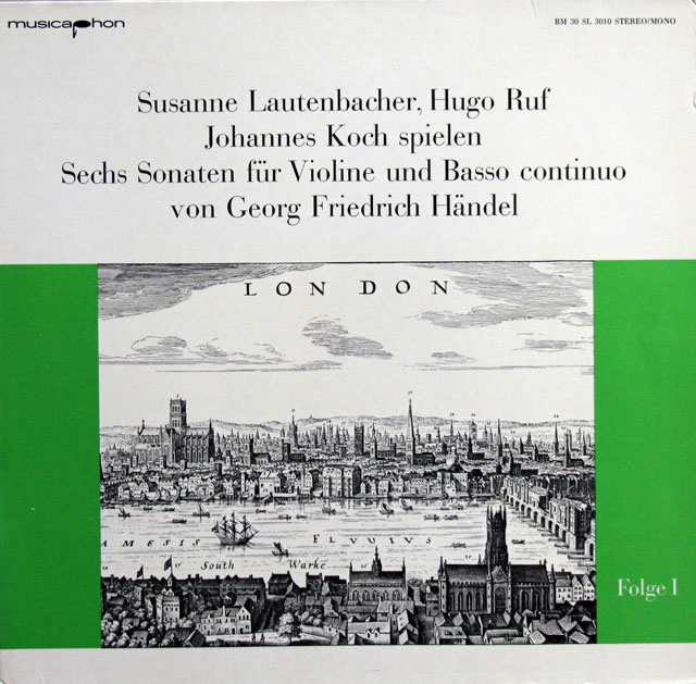 ラウテンバッハー＆コッホらのヘンデル/ヴァイオリンと通奏低音のための6つのソナタ　独musicaphon　3813　LPレコードレコード　