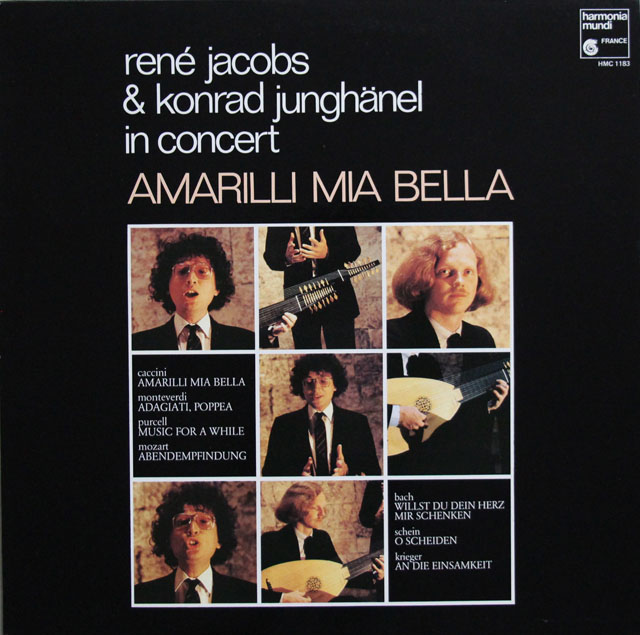 ヤーコプス、ユングヘーネルのイタリア、ドイツ歌曲集　仏harmonia mundi　3813　LP レコード