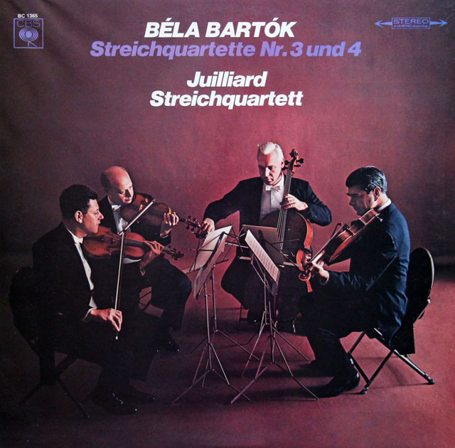 ジュリアード四重奏団のバルトーク/弦楽四重奏曲第3&4番　独EPIC　3813　LP レコード
