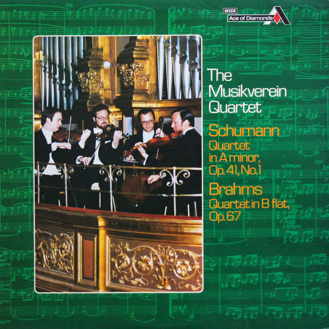 ムジークフェライン四重奏団のシューマン、ブラームス/弦楽四重奏曲　英DECCA(Ace of Diamonds)　3813　LP レコード