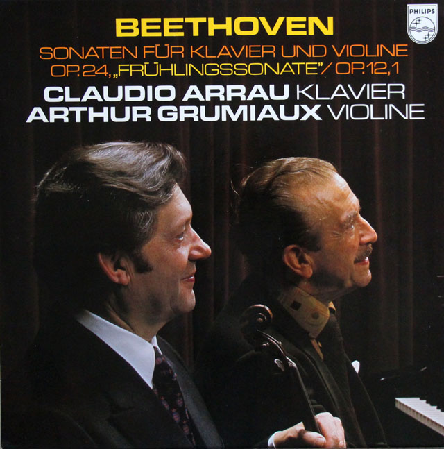 【サンプル盤・非売品】　グリュミオー、アラウのベートーヴェン/ヴァイオリン・ソナタ第5番「春」、第1番　蘭PHILIPS　3813　LP レコード