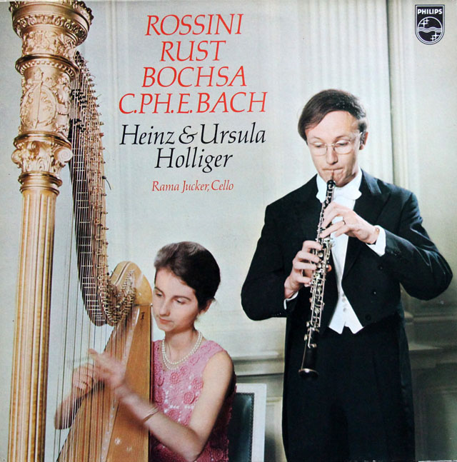 ホリガー夫妻のロッシーニ/オーボエ、ハープのためのアンダンテと変奏ほか　蘭PHILIPS　3813　LP　レコード