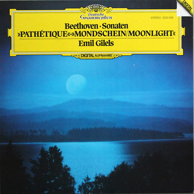 ギレリスのベートーヴェン/ピアノソナタ第14番「月光」ほか　独DGG　3813　LP レコード