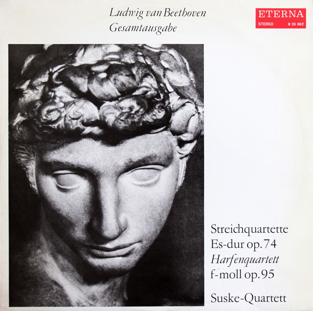 ズスケ四重奏団のベートーヴェン/弦楽四重奏曲第10番「ハープ」、第11番「セリオーソ」　独ETERNA　3814　LP レコード