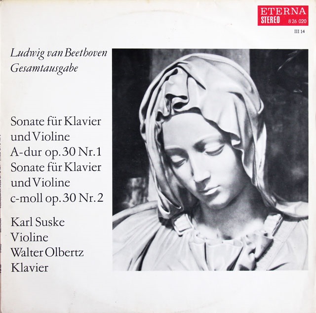 【長ステレオ】　ズスケ、オルベルツのベートーヴェン/ヴァイオリンソナタ第6、7番　独ETERNA　3814　LP レコード