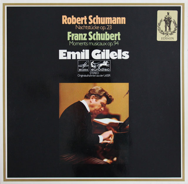 ギレリスのシューマン、シューベルト/ピアノ作品集　独eurodisc　3814　LP レコード