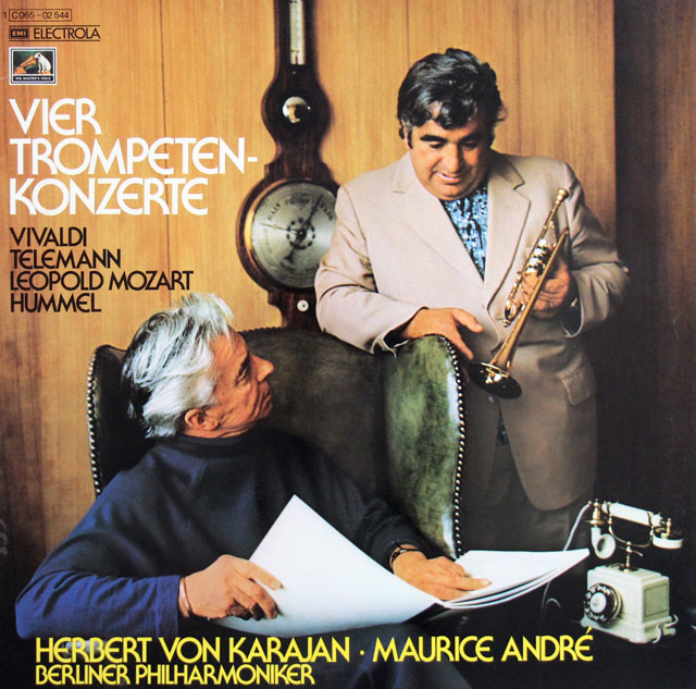 【独最初期盤】　アンドレ&カラヤンの「トランペット協奏曲集」　独EMI　3815　LP レコード