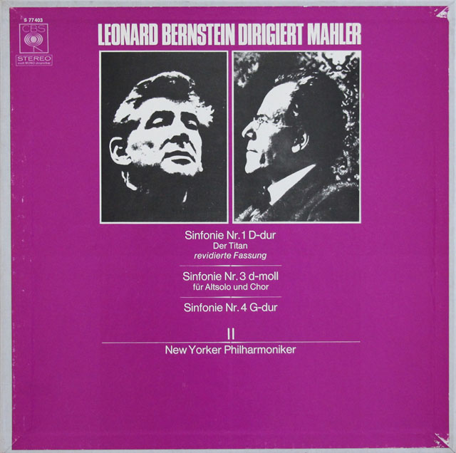 バーンスタインのマーラー/交響曲第1、3、4番　独CBS　3815　LP レコード