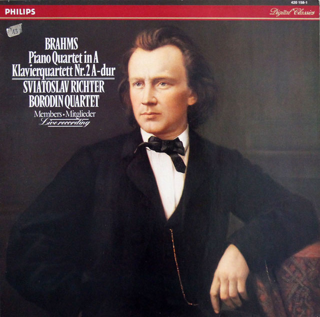 リヒテル&ボロディン弦楽四重奏団員のブラームス/ピアノ四重奏曲 第2番　蘭PHILIPS　3819　LP レコード