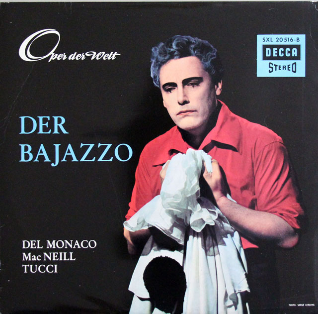 【独最初期盤】デル=モナコのレオンカヴァッロ/「道化師」抜粋　独DECCA　3821　LP レコード