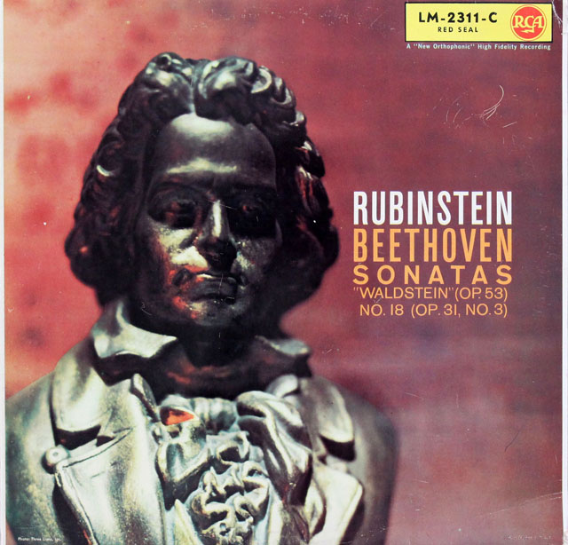 ルービンシュタインのベートーヴェン/ピアノソナタ第21番「ワルトシュタイン」、第18番　独RCA　3825　LP レコード