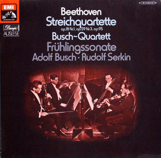 ブッシュ四重奏団のベートーヴェン/弦楽四重奏曲第1、9、11番ほか　独EMI　3828　LP レコード