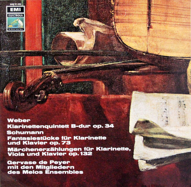 【独最初期盤】メロス四重奏団、ペイエのウェーバー/クラリネット五重奏ほか　独EMI　3830　LP レコード