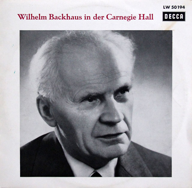 【10インチ(25cm)盤】バックハウスのカーネギー・ホール・リサイタル1954　独DECCA　3833　LP レコード