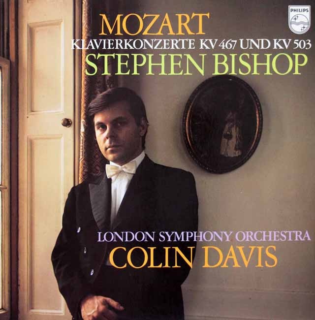 ビショップ、デイヴィスのモーツァルト/ピアノ協奏曲第21、25番　蘭PHILIPS　3899　LP レコード