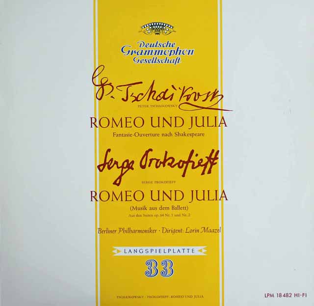 マゼールのチャイコフスキー、プロコフィエフ/「ロメオとジュリエット」　独DGG　3524　LP レコード